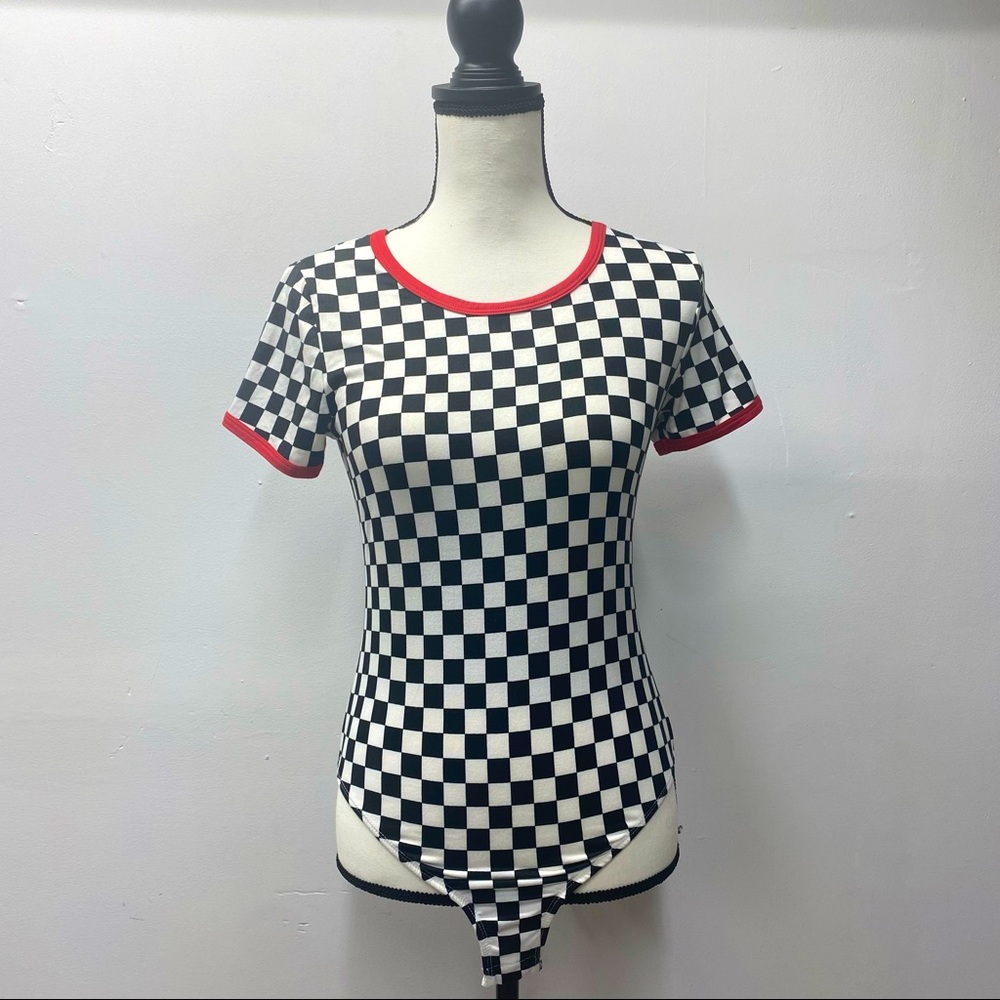 Checkered body suit